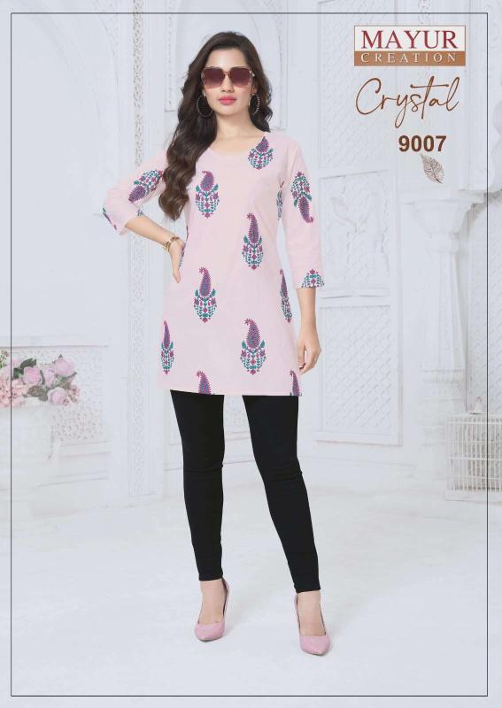 Mayur crystal vol-9 short top wholesale printed kurti online